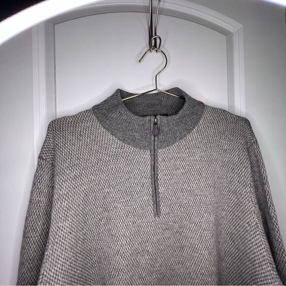 Brooks Brothers Camel Hair Half Zip Grey Sweater - Picture 4 of 7